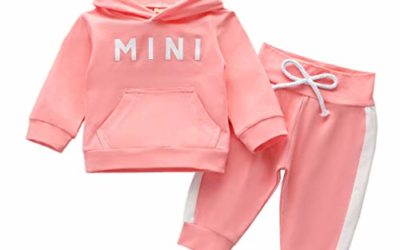 Baby Girl Tracksuit Outfit Mini Pocket Sweatshirt Hoodie Bow Pants Sweatsuit Set