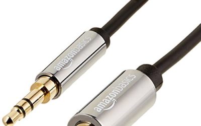 AmazonBasics 3.5mm Male to Female Stereo Audio Extension Adapter Cable – 6 Feet