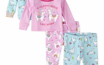 The Children's Place Baby Girls' Printed Pajama Set, SPARKLPINK, 12-18MOS