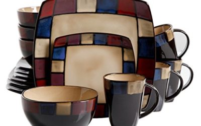Gibson Soho Lounge Dinnerware set, Square, Multicolor