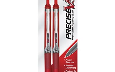 PILOT Precise V5 RT Refillable & Retractable Liquid Ink Rolling Ball Pens, Extra Fine Point (0.5mm) Red Ink, 2-Pack (26082)