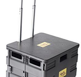 dbest products Quik Cart Two Wheeled Collapsible Handcart with Black Lid Rolling Utility with Seat Heavy Duty Lightweight