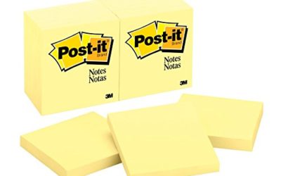 Post-it Notes, Canary Yellow, Call out Important Information, Recyclable, 3 in. x 3 in, 12 Pads/Pack, 100 Sheets/Pad (654)