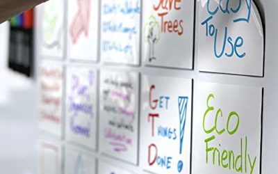 mcSquares Stickies Dry-Erase Sticky Notes. Reusable Whiteboard Stickers 4 inch Square 6 Pack – Post Reminders, Labels, Lists, and Decals – Never Buy Paper Notes Again, Its Eco-Friendly!