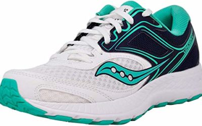 Saucony Women's VERSAFOAM Cohesion 12 Road Running Shoe, White/Black/Teal 10 M US