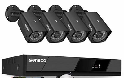 [8CH Expandable] SANSCO 1080P Security Camera System with 1TB Internal Hard Drive, HD 1080P DVR Recorder and 4pcs 1080P HD Surveillance Cameras with IR Night Vision Easy Remote Access Motion Alert