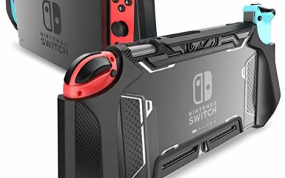 Dockable Case for Nintendo Switch, Mumba [Blade Series] TPU Grip Protective Cover Case Compatible with Nintendo Switch Console and Joy-Con Controller (Black)