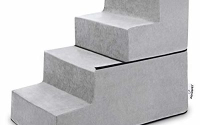 FOCUSPET Dog Stairs for High Beds, Pet Dog Steps for Small Dogs Non-Slip High Density Foam 4 Tier Pet Ladder Stairs for Bed & Couch with Washable Cover for Medium Large Dogs Cats Lightweight/Portable