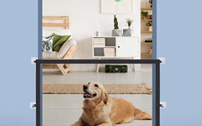 EXPAWLORER Magic Gate Pet Gate for Dogs – Upgraded Dog Mesh Safety Gate Portable Folding Magic Gate for Dogs Pets, 40"x30"