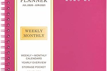 2020-2021 Planner – Academic Weekly & Monthly Planner, 6.25" x 8.3", Jul 2020-Jun 2021, Flexible Cover,12 Monthly Tabs, 21 Notes Pages, Twin-Wire Binding with Two-Sided Inner Pocket