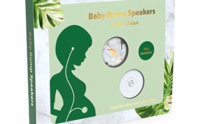 Pregnancy Baby Bump Headphones Marble Deluxe, Plays and Shares Music, Sound and Voices to The Womb, Prenatal Speaker, Including bebon Tunes APP