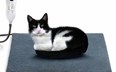 FZFR Pet Electric Heating Pad – Kennel and Cat nest Heated Pad with Free Cover, Auto Constant Temperature, Chew Resistant Steel Cord. Long 17.7in,Width 17.7in