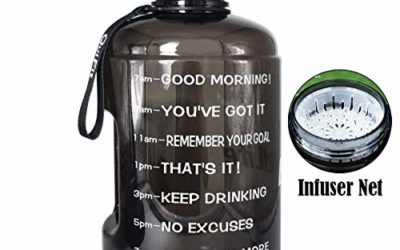 BuildLife 73OZ Motivational Water Bottle Wide Mouth with Time Marker/Flip Top Leakproof Lid/One Click Open/Large BPA Free Capacity for Fitness Goals and Outdoor(Black, 73OZ)