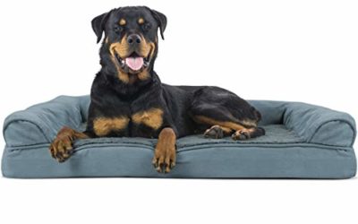 Furhaven Pet Dog Bed – Orthopedic Ultra Plush Faux Fur and Suede Traditional Sofa-Style Living Room Couch Pet Bed with Removable Cover for Dogs and Cats, Deep Pool, Jumbo