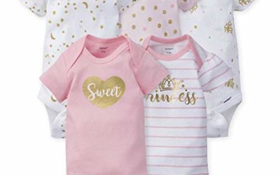 Gerber Baby Girls' 5-Pack Variety Onesies Bodysuits, Princess Arrival, 3-6 Months