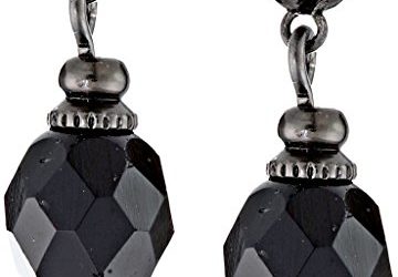 1928 Jewelry Elegant Black Drop Earrings