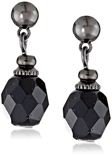 1928 Jewelry Elegant Black Drop Earrings