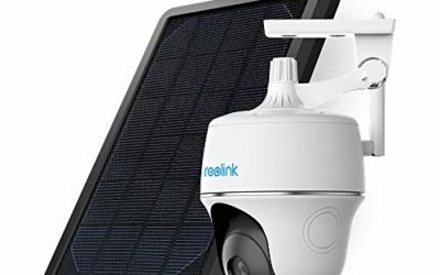 Reolink Argus PT w/Solar Panel – Wireless Pan Tilt Solar Powered WiFi Security Camera System w/Rechargeable Battery Outdoor Home Surveillance, 2-Way Audio, Support Alexa/Google Assistant/Cloud