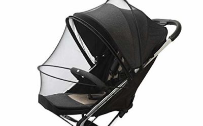 Mosquito Netting for Stroller, Encrypted Stroller Mosquito Net Full Cover, HJQJ Stretchable Netting Breathable Folding Dual-Use Zipper Mesh Mosquito Net for Baby Car seat Cover, Cradles (Black)