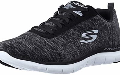 Skechers Sport Women's Flex Appeal 2.0 Fashion Sneaker, Black/White Multi, 7.5 M US