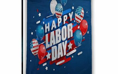 Rossne G sun Happy Labor Day Colorful Garden Flag House Flag Decoration Double Sided Flag 12.5 x 18 Inch