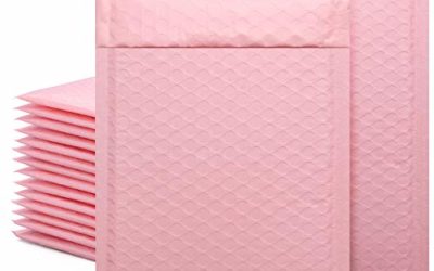 Metronic 25pcs Poly Bubble Mailers 6×10 Inch Padded Envelopes #0 Bubble Lined Poly Mailer Self Seal Sakura Pink