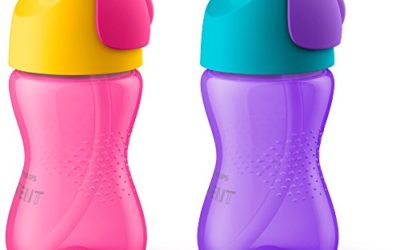 Philips Avent My Bendy Straw Cup, 10 Oz, 2pk, Pink/Purple, SCF792/22