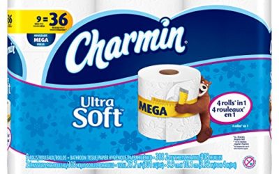 Charmin Ultra Soft Toilet Paper, Bath Tissue, Mega Roll, 9 Count of 308 2-Ply Sheets Per Roll
