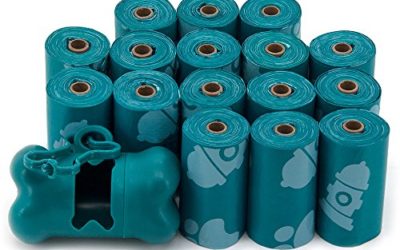 Best Pet Supplies Dog Poop Bags for Waste Refuse Cleanup, Doggy Roll Replacements for Outdoor Puppy Walking and Travel, Leak Proof and Tear Resistant, Thick Plastic – Turquoise, 240 Bags (TQ-240T)