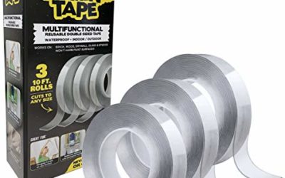 ALIENTAPE Nano Double Sided Tape, Multipurpose Removable Adhesive Transparent Grip Mounting Tape Washable Strong Sticky Heavy Duty for Carpet Photo Frame Poster D&eacute;cor As Seen On TV 10 Feet Set of 3