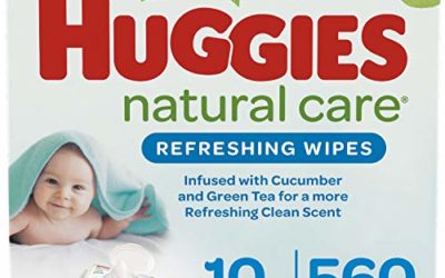 Huggies Natural Care Refreshing Baby Wipes, Scented, 10 Flip-Top Packs (560 Wipes Total)