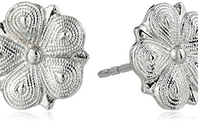 1928 Jewelry Silver-Tone Floral Stud Earrings