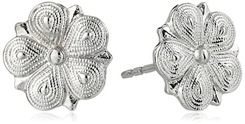 1928 Jewelry Silver-Tone Floral Stud Earrings