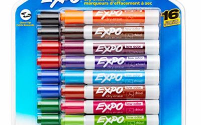 EXPO Low Odor Dry Erase Markers, Chisel Tip, Assorted, 16 Count