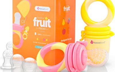 NatureBond Baby Food Feeder/Fruit Feeder Pacifier (2 Pack) – Infant Teething Toy Teether | Includes Additional Silicone Sacs