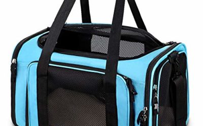 Comsmart Cat Carrier, Pet Carrier Airline Approved Pet Carrier Bag Collapsible 15 Lbs Dog Carrier for Small Medium Cats Dogs Puppies Kitten – Blue