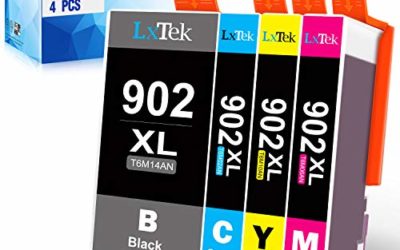 LxTek Compatible Ink Cartridge Replacement for HP 902XL 902 902 XL Ink Cartridge to use with Officejet 6978 6958 6968 6954 Printer (Black, Cyan, Magenta, Yellow, 4 Pack)