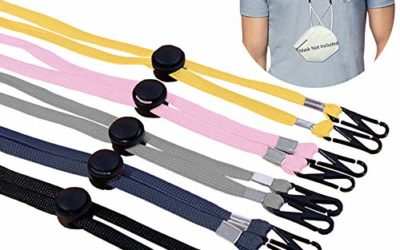 5 Pack Adjustable Length Face Mask Lanyard, Handy & Convenient Safety Mask Holder Hanger Rest for Kids Women Men Senior Adults Comfortable Around The Neck Facemask