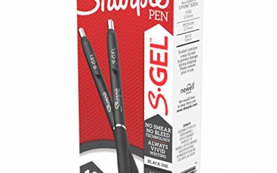 Sharpie S-Gel, Gel Pens, Medium Point (0.7mm), Black Ink Gel Pen, 12 Count
