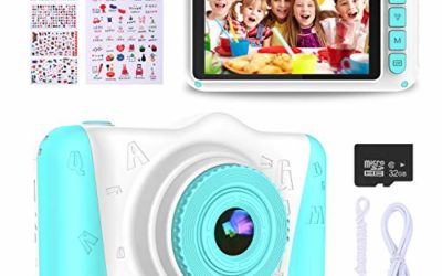 WOWGO Kids Digital Camera – 12MP Children's Selfie Camera with 3.5 Inches Large Screen for Boys and Girls,1080P Rechargeable Electronic Camera with 32GB TF Card