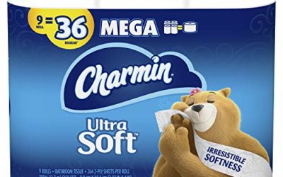Charmin Ultra Soft Toilet Paper, 9 Mega Rolls Bath Tissue = 36 Regular Rolls