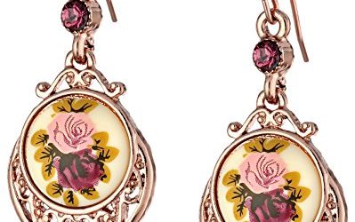 1928 Jewelry Rose Gold Amy Flower Dangle Earrings