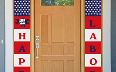 USA American Happy Labor Day Decoration Banner Patriotic Decorations for Party Celebration Holiday Labor Day Decoration Outdoor Indoor Front Porch Wall Yard