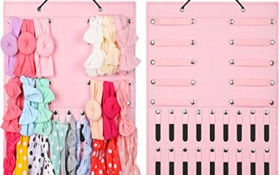 AROUY Headband Holder – Organizer Storage Newborn Baby Girl Headbands, Bows, Scrunchie and Hair Accessories for Display (Pink)