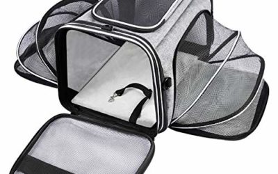 MASKEYON TSA Airline Approved Soft Sided Pet Carrier Top Loading 4 Side Expandable Large Travel Cats Carrier Collapsible with 3 Removable Washable Pads and 3 Pockets for Cats Kitten and Small Dogs