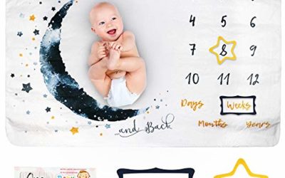 Baby Monthly Milestone Blanket Girl Or Boy, Unisex | Month Blanket Baby for Pictures | Personalized Shower Gifts New Moms | Track Growth & Age |Premium Fleece|Set of Month Stickers + 2 Frame