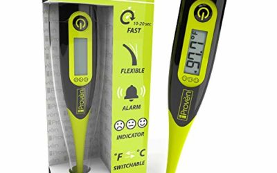 iProven Oral Thermometer for Fever – Adult Fever Thermometer – Readings in 10-20 Seconds – Flexible and Hygienic Waterproof Tip – Smileys for Fever Indication…