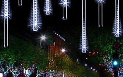 YSIM Meteor Shower Rain Lights,Twinkling Romantic Lights for Party, Wedding, Christmas, etc.11.8inch 8 Tubes(White)