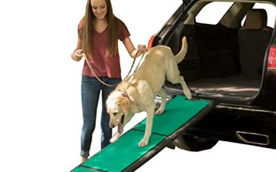 Pet Gear Travel Lite Ramp with supertraX Surface for Maximum Traction, 4 Models to Choose from, 42-71 in. Long, Supports 150-200 lbs, Find The Best Fit for Your Pet, Black/Green