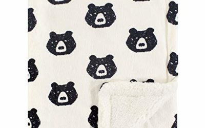 Yoga Sprout Unisex Baby Mink and Sherpa Plush Blanket, Bear, One Size